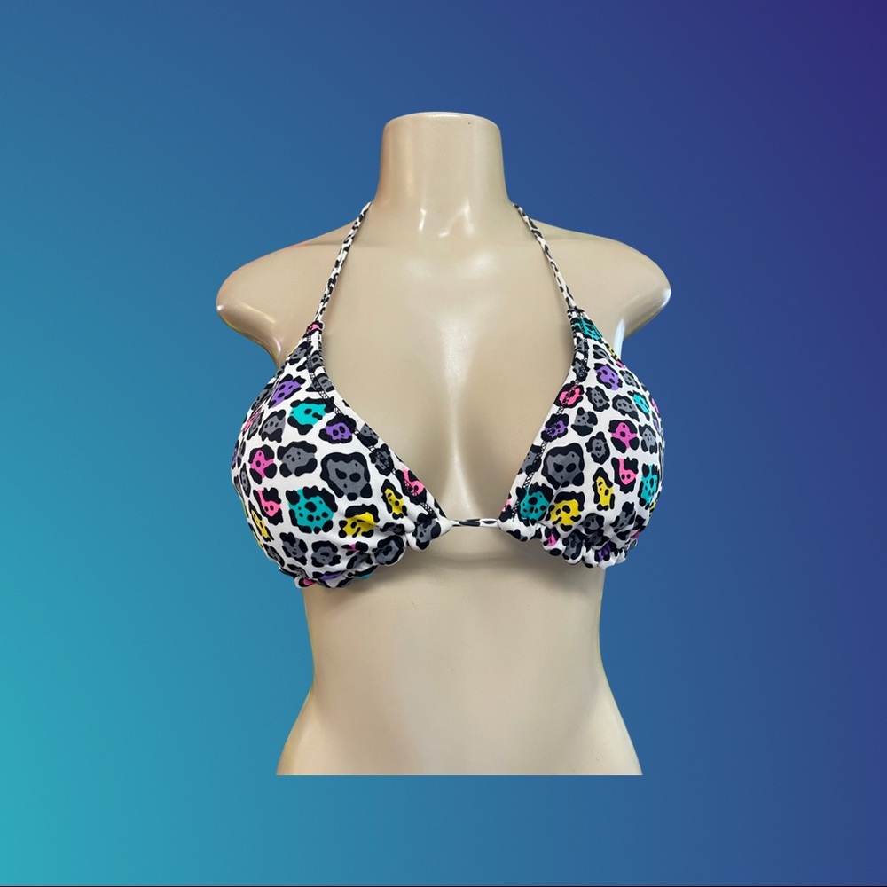 Reversible String Bikini colorful leopard print size S/M - Picture 9 of 16